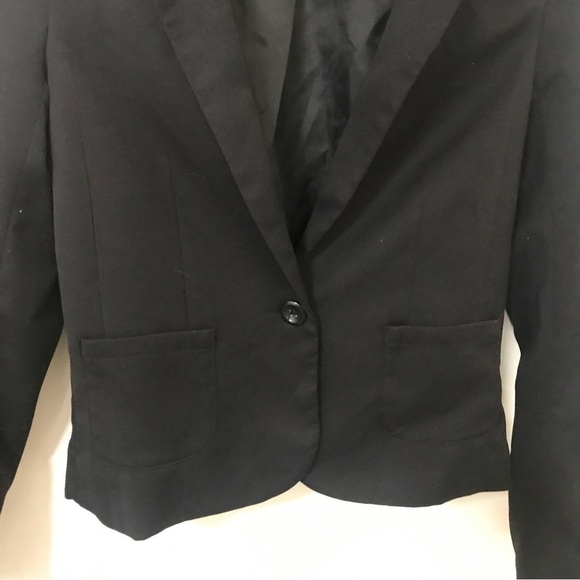 Divided x H&M black single button blazer with silver shoulder studs - Picture 6 of 12